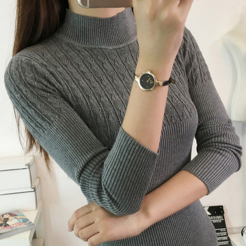 【天天特价】秋冬新款韩版修身中长款毛衣套头显瘦打底衫女针织衫