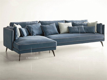 简约欧式沙发 法式布艺沙发组合 新古典L型雕花乳胶沙发简欧沙发