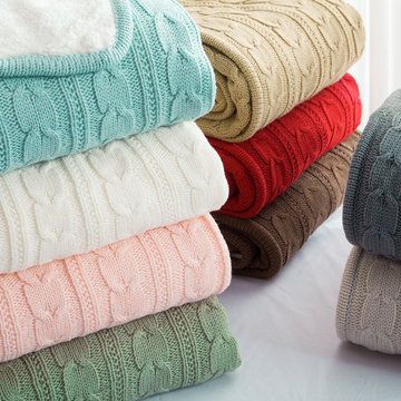 毛毯加厚单人 毛线毯保暖针织毯双层加厚冬季盖毯羊羔绒沙发毯