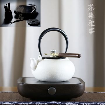 正品台湾莺歌烧陶壶烧水壶汤沸煮水茶壶澳洲白泥白釉功夫茶具