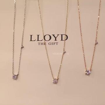 韩国LLOYD专柜正品代购7月新款10K双钻女款吊坠项链闺蜜礼物
