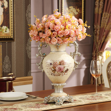 结婚礼物欧式花瓶花插客厅家居装饰品桌面茶几摆件花瓶陶瓷配花