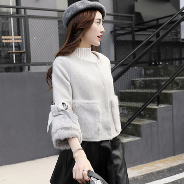 欧洲站羊绒毛呢外套女短款修身显瘦韩版学生羊毛冬季时尚小外套