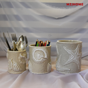 欧美品牌筷桶 mudpie工具桶 海洋系列收纳桶 花插 仿真沙粒效果