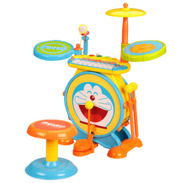 哆啦A梦爵士架子鼓敲打乐器电子琴儿童益智玩具带麦克风