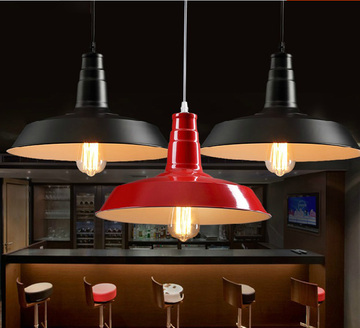 北欧宜家loft复古工业风餐厅吧台咖啡厅仓库创意单头铝材锅盖吊灯