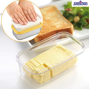 日本进口黄油盒牛油盒奶酪保鲜盒烘焙黄油切割器保存盒切割收纳盒