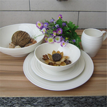 美国名品MIK-A"雪莲" 牛排盘菜盘面碗大汤碗杯子出口陶瓷餐具套装
