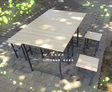 节省空间型组合餐桌椅 蝴蝶两面折叠式餐桌 一桌四椅 简约便捷
