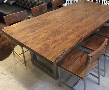 美式实木餐桌椅原木办公会议桌工作台不规则电脑桌铁艺咖啡厅桌