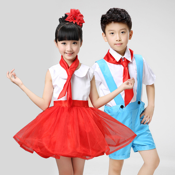 新款合唱服时刻准备着红领巾纱裙少先队儿童演出服飞得更高舞蹈服