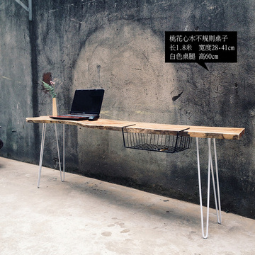 北欧风创意loft原生态天然家具实木铁艺电脑桌茶几个性简约咖啡桌