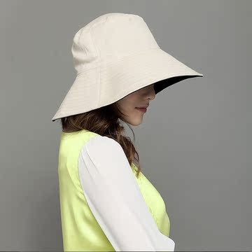 微疵双面防紫外线大檐帽夏季休闲遮阳帽子可折叠透气防晒大货剩余