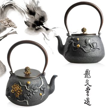 龙文堂老铁壶日本进口原装纯手工铸铁泡茶壶煮水代购茶具无涂层