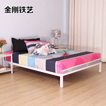简易铁艺床铁床榻榻米双人床单人床1.2 1.5米1.8米儿童床钢架床