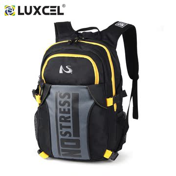 Luxcel时尚户外大学生背包简约学生书包 大容量电脑旅行背包潮男
