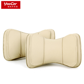 YOOCAR 真皮 牛皮 汽车头枕一对 护颈枕 汽车用品  两色可选