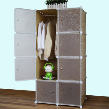 组合衣柜简易 宜家成人布艺衣橱折叠树脂组装收纳柜子塑料钢架