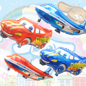 儿童玩具铝膜汽车赛车闪电麦坤麦昆飞机生日派对装饰铝箔气球