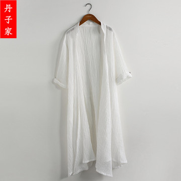 2016夏季新款纯白色长款外搭开衫防晒衣空调衫