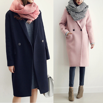2016冬季新款韩版中长款羊毛呢子大衣加厚过膝茧型毛呢外套风衣女