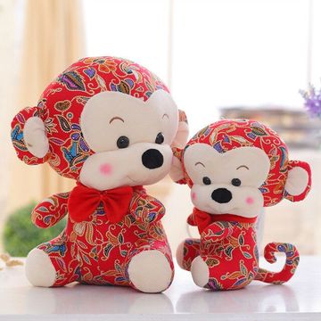 毛绒玩具批发小猴子公仔大圣猴花布猴婚庆娃娃公司活动礼品可订制