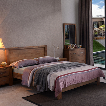 北欧宜家实木床双人床1.5米小户型美式乡村简约床