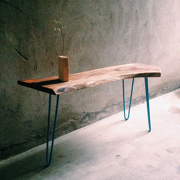 欧式现代简约蒂芙尼色茶几原生态创意铁艺家具角几实木小茶桌子