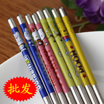 实用小礼品 筷子 不锈钢餐具 创意卡通 幼儿园学生学习筷批发定制
