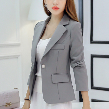2016秋季新款小西装女韩版女士西服修身纯色长袖显瘦女外套