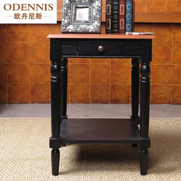 欧丹尼斯 欧式现代简约边多功能简易沙发角几美式小茶几储物桌