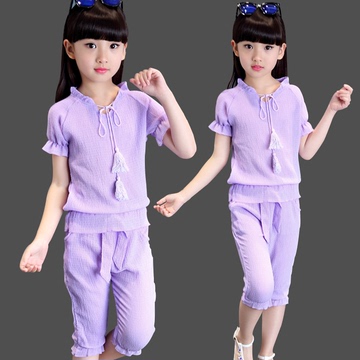 夏装2016新款潮女孩儿童装衣服夏季女大童休闲时尚两件套装韩版