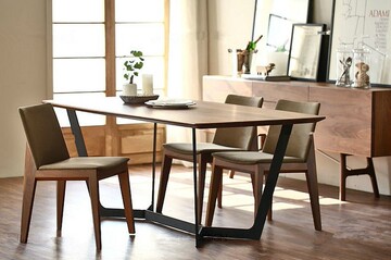 北欧创意实木复古餐桌宜家铁艺餐桌椅组合小户型办公桌简约电脑桌