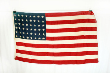二战前后1950年美国星条旗48星印刷绣星原品老货有瑕疵