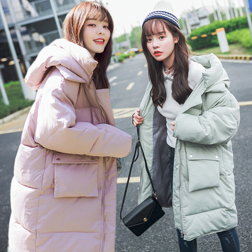 韩版女装冬季加厚学生棉衣棉袄中长款学院风面包羽绒棉服外套女潮