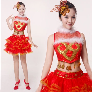 2016新款中国民族风秧歌服打鼓演出服女现代广场舞表演服