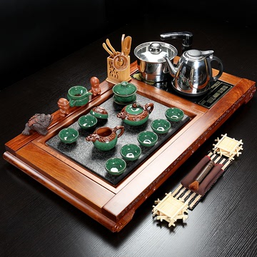 花梨木茶具套装特价包邮茶海四合一电磁炉整套紫砂陶瓷功夫茶具