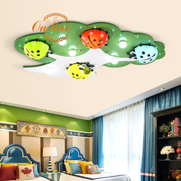 欧麦儿童房吸顶灯创意卡通幼儿园男孩女孩房间灯七星瓢虫卧室灯