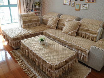 冬季加厚毛绒沙发垫欧式布艺四季简约现代真皮坐垫子防滑实木组合