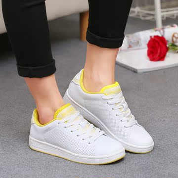 夏秋季韩版透气小白鞋系带低帮女板鞋运动鞋女款 跑步鞋