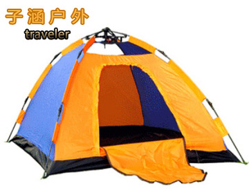 帐篷2人全自动子涵户外双人双层防雨情侣野营露营登山帐篷套装