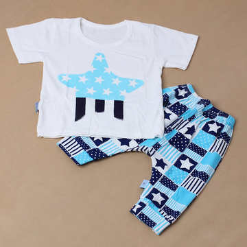 夏季新款儿童短袖T恤纯棉男女童内衣套装韩版婴儿短袖套装衣服