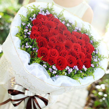 33朵玫瑰花束鲜花重庆全国同城速递西安东莞生日表白求婚送花上门