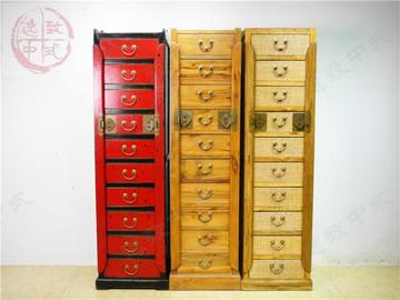 新中式香樟木多斗柜现代实木储物柜办公室多抽置物柜简约书柜书架