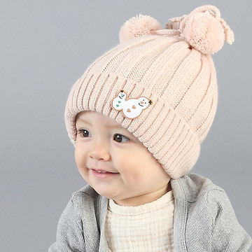 儿童帽子秋冬毛线护耳帽6-12个月宝宝韩版套头帽护耳帽男女童冬天