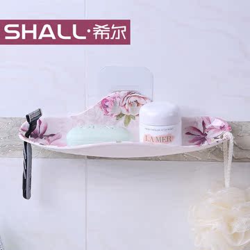 SHALL/希尔 吸壁式卫生间置物箩 无痕贴浴室吸盘壁挂置物架收纳架