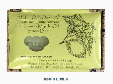 HELLO KOALA 柠檬草精油和柠檬香桃精油手工皂 200g