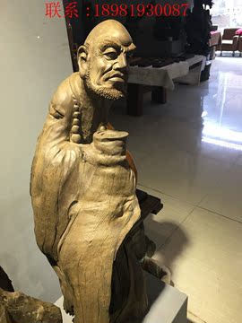 四川金丝楠乌木手工雕刻随型18罗汉摆件收藏孤品