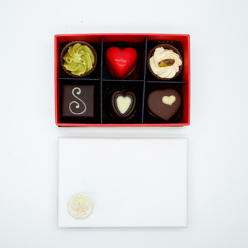巧克薇花色多味进口原料手工巧克力夹心6枚装特色礼盒