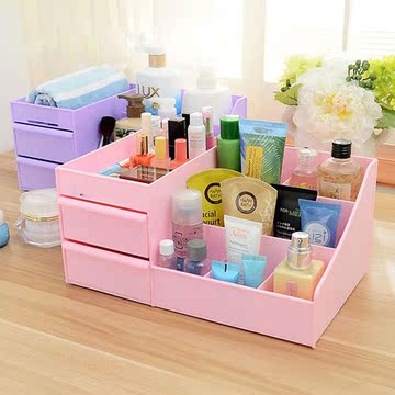 化妆品收纳盒桌面抽屉式箱子置物架塑料整理盒创意收纳盒